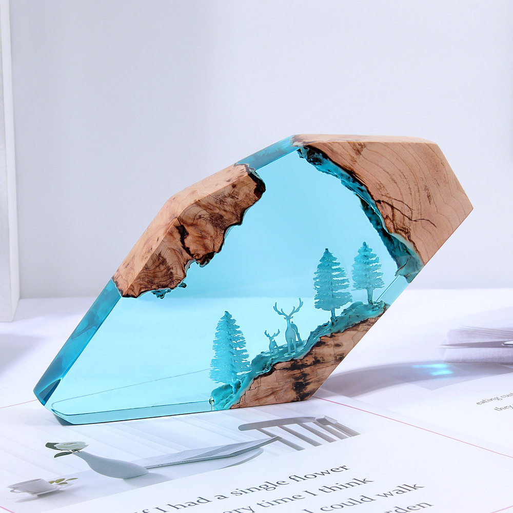森の妖精鹿デスクトップアート、パーソナライズされた発光オーナ - Resin Art Craft のレビューと価格