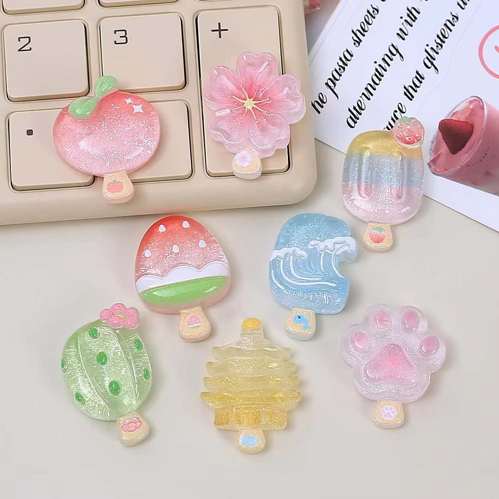 10 個かわいい透明夏ミニアイスクリーム樹脂チャーム DIY - Resin Art Phone Case のレビューと価格