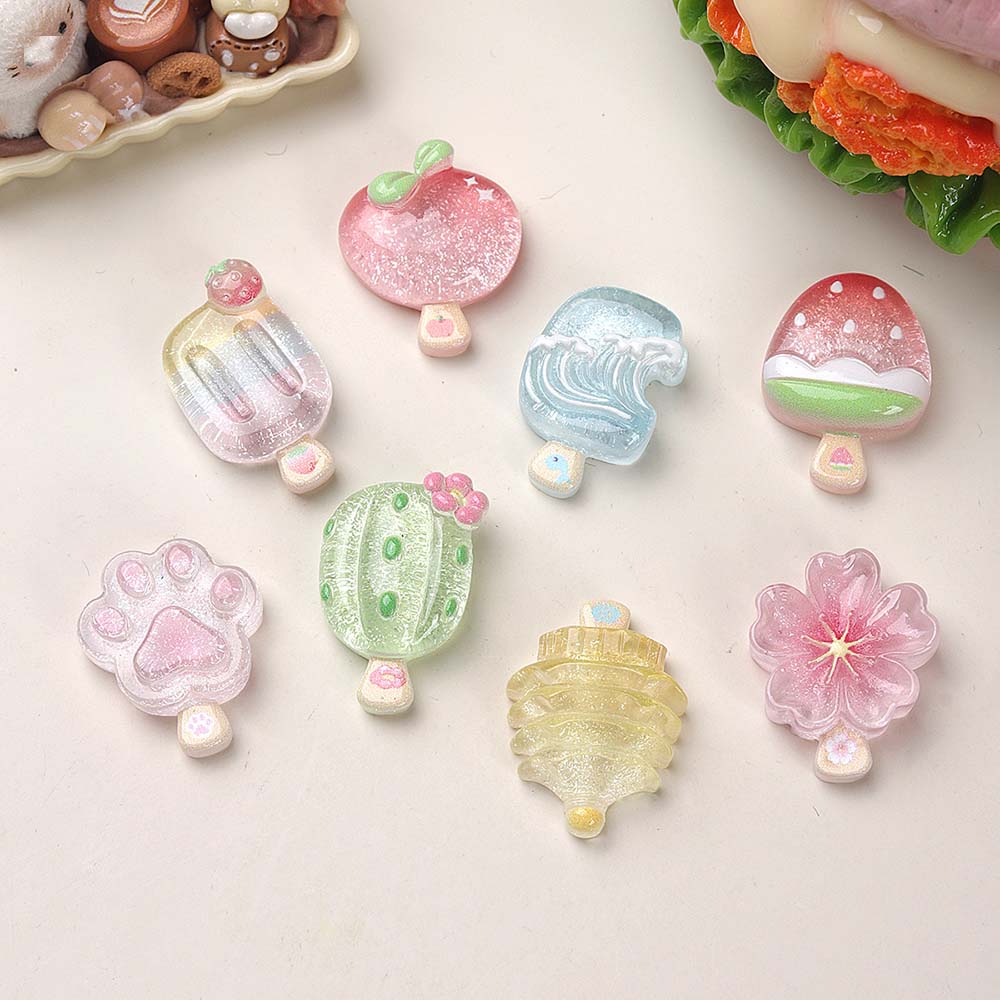 10 個かわいい透明夏ミニアイスクリーム樹脂チャーム DIY - Resin Art Phone Case のレビューと価格