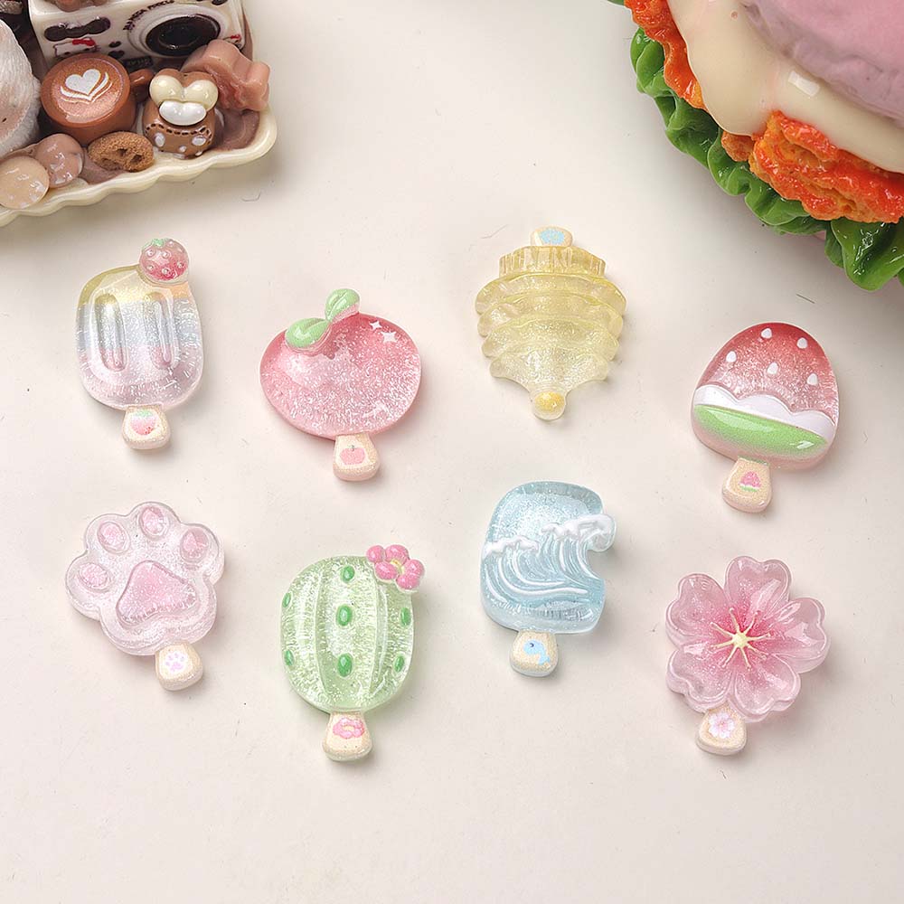 10 個かわいい透明夏ミニアイスクリーム樹脂チャーム DIY - Resin Art Phone Case のレビューと価格