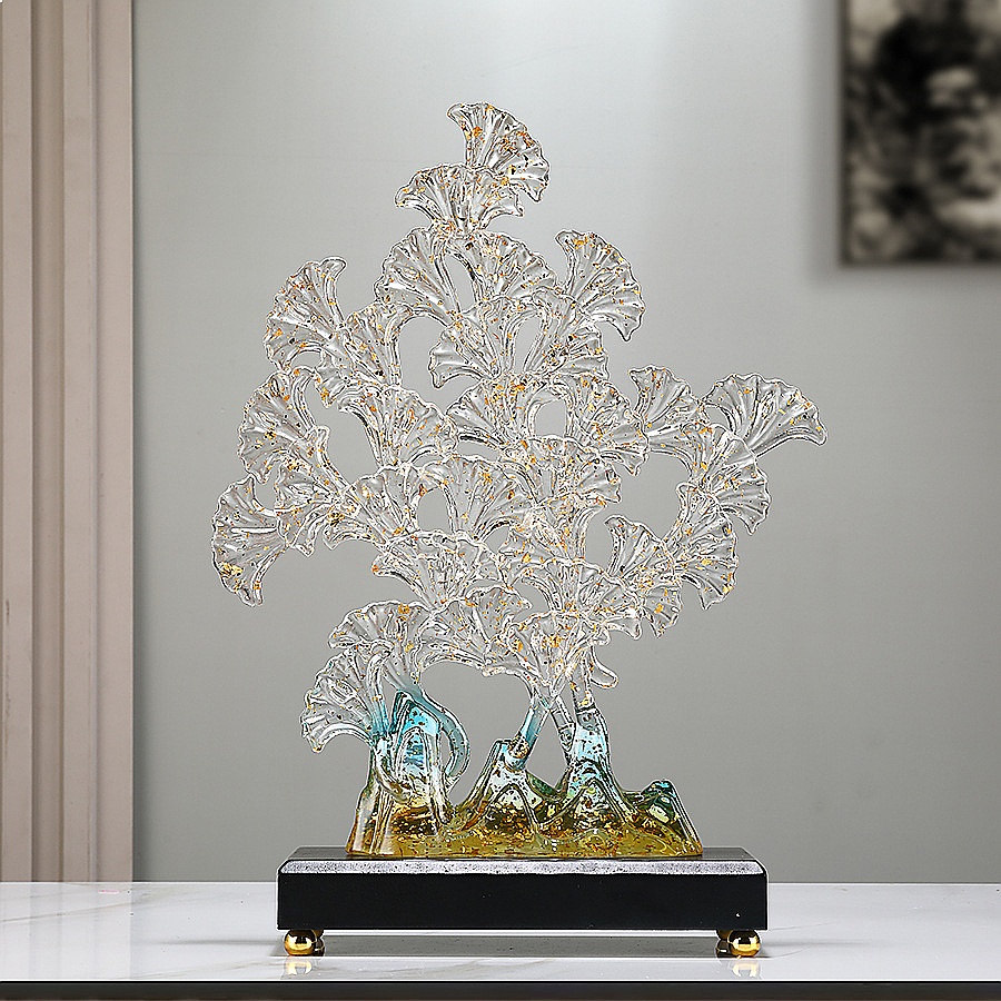 Fa Cai イチョウ樹樹脂彫刻高級アートテレビキャビネット - Resin Art Sculptures のレビューと価格
